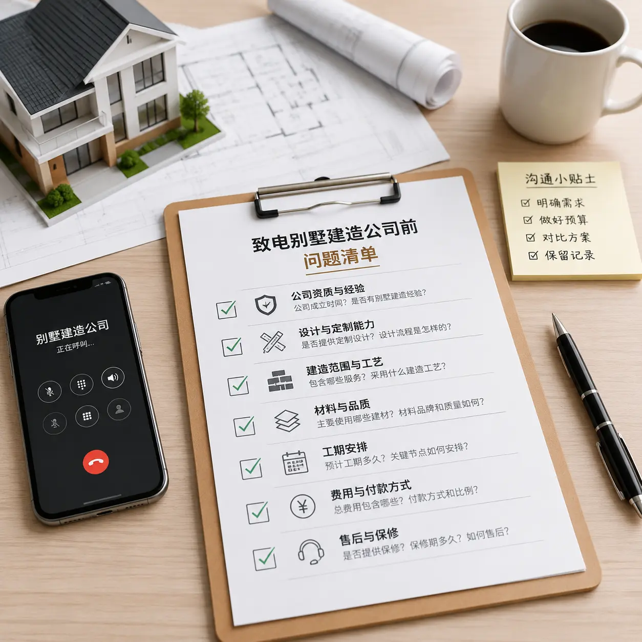 在福建拨打别墅建造公司电话前的准备工作