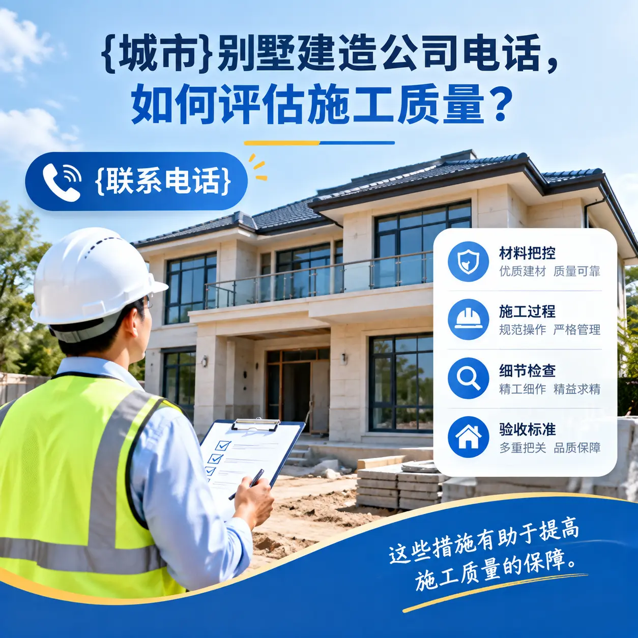 福建别墅建造公司电话，如何评估施工质量？